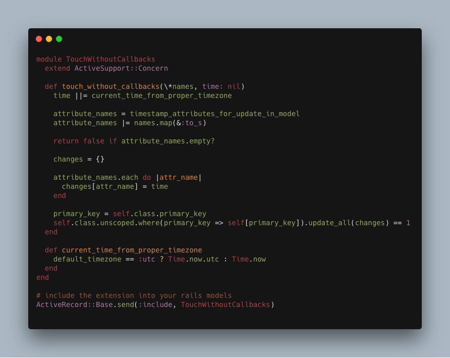 Rails - Touch Without Callbacks